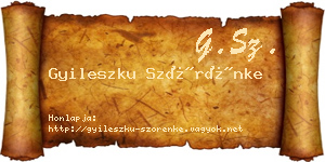 Gyileszku Szörénke névjegykártya